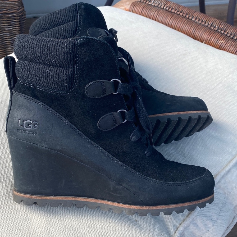 UGG Women's Black Wedge Boots